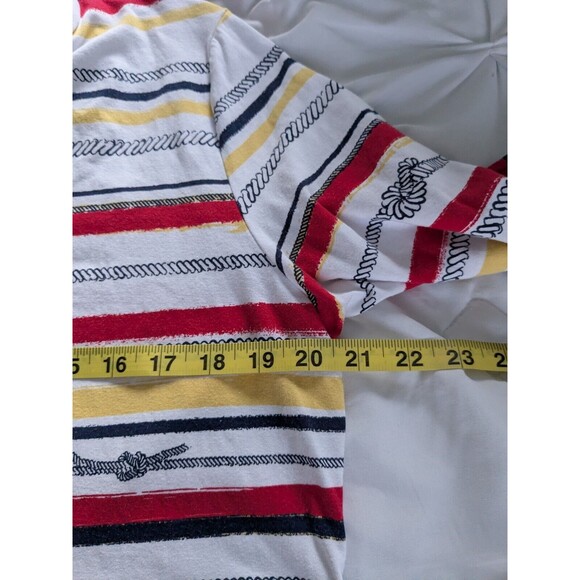Chicos Weekends Jacket Women's 2 (L) Stripes Red Yellow Athleisure Nautical Rope - Picture 12 of 13